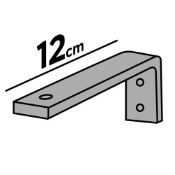 Suporte de fixação parede simples 12cm cinza para a calha modelo Oculta ou 5000  % +10% 