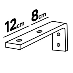 Suporte de fixação parede duplo 12/8cm branco para a calha modelo Oculta ou 5000 