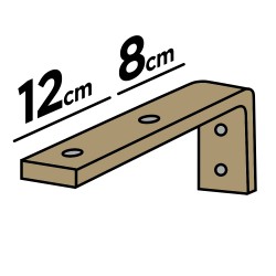 Suporte de fixação parede duplo 12/8cm bege para a calha modelo Oculta ou 5000  % +10% 