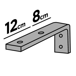 Suporte de fixação parede duplo 12/8cm cinza para a calha modelo Oculta ou 5000  % +10% 