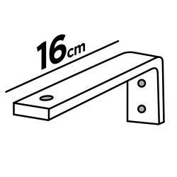 Suporte de fixação parede simples 16cm branco para a calha modelo Oculta ou 5000 