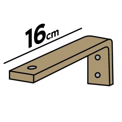 Suporte de fixação parede simples 16cm bege para a calha modelo Oculta ou 5000  % +10% 