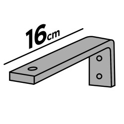 Suporte de fixação parede simples 16cm cinza para a calha modelo Oculta ou 5000  % +10% 