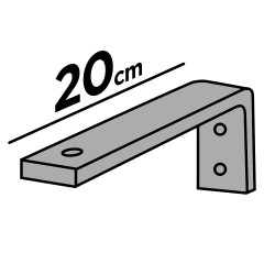 Suporte de fixação parede simples 20cm cinza para a calha modelo Oculta ou 5000  % +10% 